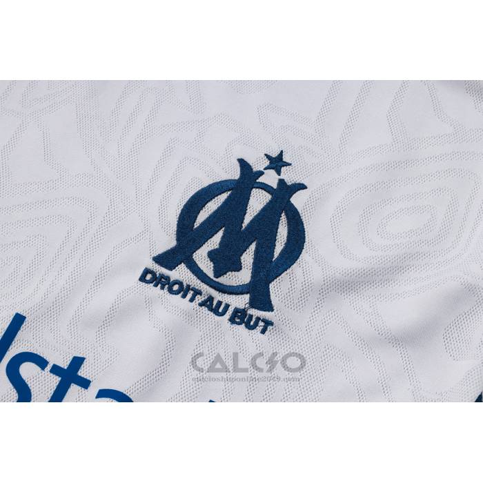 Tuta da Track Olympique Marsiglia Manica Corta 2024-2025 Bianco - Pantaloncini